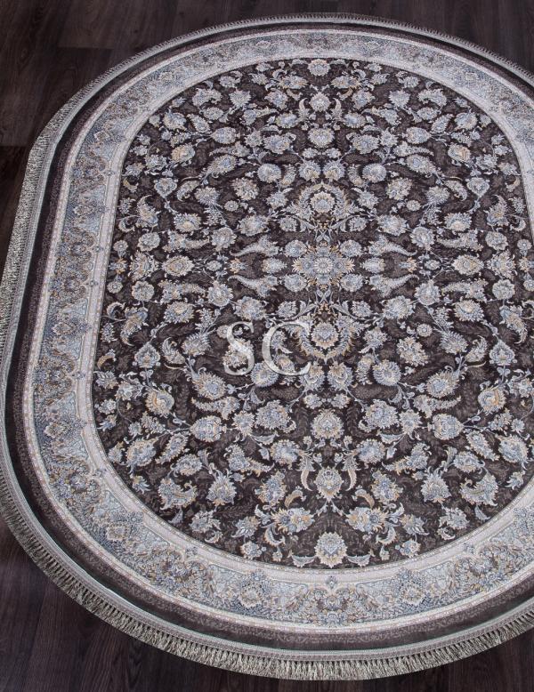 Ковер Иранский Farsi 1200 G256 dark grey овал